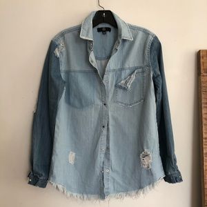 Two toned MISSGUIDED denim top